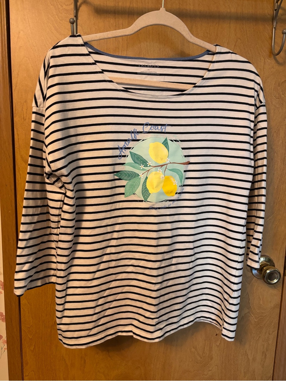 SOFT STRIPED Lemon Graphic Long-Sleeve Women's Top
